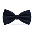 Classic dark blue bow tie with subtle grid pattern, perfect for formal events and weddings. - Navy Blue