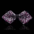 Farfallino Strass Bambino Luminoso Cristallo Elegante Festa Cerimonia Performance - viola-rosso