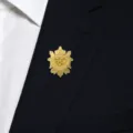 Elegante Herren Metall Krone Schild Brosche Anstecknadel fuer Anzug und Hochzeit. - Schild / Gold