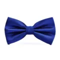 Blue textured bow tie detail shot, elegant fabric texture for formal wear and business suits. - Sapphire Blue