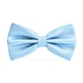 Detailed close-up of light blue textured bow tie fabric, showing fine diamond pattern weave. - Sky Blue