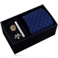 Men's business formal gift box set with zipper tie, tie clip and cufflinks for daily use. - KHVY8109-1