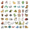 Niedliche Cartoon Tier Aufkleber Set, wasserdichte Sticker fur Laptop Koffer und Handy Deko. - Stil A / 50 Blatt