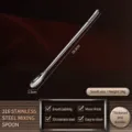 316L Stainless Steel Long Handle Stirring Spoon for Coffee, Cocktail, Bar and Home Use. - Curved Handle Short Style (1.5cm Spoon Width)