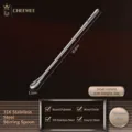 Long handle stainless steel mixing spoon for coffee, milk powder and bar cocktail use. - Straight Handle Short Style (1.2cm Spoon Width)