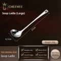 Cucharón de sopa de acero inoxidable grande con mango largo para cocina y olla 27cm - L / Cuchara de Sopa de Mango Liso