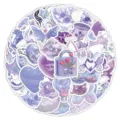 Purple aesthetic sticker set waterproof vinyl stickers for journal luggage laptop water bottle - 60 Sheets - Glittery Purple