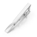 Glatter silberner Krawattenklammer aus Metall fuer Herren und Damen, klassisches Design. - Flache Oberseite / Silber