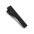 Pince à cravate noire mate élégante pour homme, accessoire de costume d'affaires. - Métal canon
