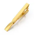 Hochpolierte Messing Krawattenklammer fuer Damen und Herren, minimalistisches Metalldetail. - Flache Oberseite / Gold
