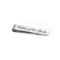 Edelstahl Krawattenklammer mit graviertem Text Vater der Braut, eleganter Hochzeitsschmuck. - Father of the Bride (Z1076-1003)
