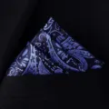 Klassieke blauwe paisley pochet voor heren pak smoking zakdoek accessoire detail - X8919 (Zwart Blauw Paisley)