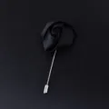 Schwarze Satin Rosen Anstecknadel Brosche Hochzeit Bräutigam Anzug Anstecker Blume - Schwarz
