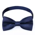 Navy blue satin bow tie for kids, classic adjustable formal neckwear for school events. - Navy Blue (Individually Packed)