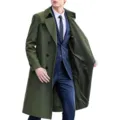 Men's long military green trench coat casual outerwear for autumn fashion stylish wear - M / Army Green