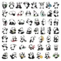 Niedliche Panda Sticker Details, verschiedene süße Cartoon Tiermotive für Laptop und Tasse. - 50 Stück/Packung / Großer Panda