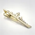 Goldene Kriegsschiff Krawattenklammer für Herren, einzigartiges Metall Anker Design Anzug. - Kriegsschiff (Keine Kette) / Kartenverpackung