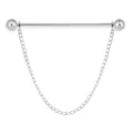 Épingle de col de chemise pour homme chaîne argentée métal pampille pince de coin - Argent - chaîne simple | Z3231-1L