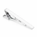 Detailed view of the elegant matte pearl white tie clip, showcasing smooth metallic finish. - Matte Pearl White