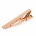Rose gold copper tie clip for men, elegant electroplated metallic finish with classic design. - Rose Gold