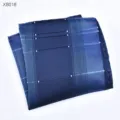 Heren blauw geruit kostuum pochet, elegant zakelijk en huwelijk zakdoek accessoire. - Gestreepte Borstzakdoek (X8018)