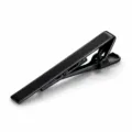 Classic matte gun black tie clip for men, elegant metal necktie bar clip fashion accessory. - Matte Gun Black