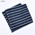 Pocket square voor pak blauw gestreept detail, klassieke formele zakdoek stof mooi. - Gestreepte Borstzakdoek (X8020)