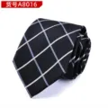 Men black grid necktie business formal wedding suit tie stylish classic grid pattern design - Business Black Plaid
