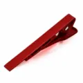 Red metal tie clip for men, classic design and smooth electrophoretic finish, business suit. - Red