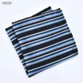 Heren pochet blauw wit gestreepte pak zakdoek formele bruiloft borstzak accessoire - Gestreepte Borstzakdoek (X8028)