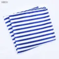 Blauw-wit gestreepte pochet voor heren, klassieke zakdoek voor formele zaken en bruiloften. - Gestreepte Borstzakdoek (X8031)