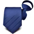 Corbata con cremallera azul a rayas hombre 8cm negocios boda tela de alta densidad - Sarga azul marino Y6215