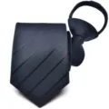 Corbata con cremallera a rayas negras de 8cm de ancho corbata formal de negocios para bodas. - Sarga negra Y6213
