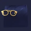 Goldfarbene Brillen-Form Messing Krawattenklammer Accessoire, elegante Herren Anzug Mode. - Z1122 Gold