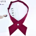 Cravatta a croce bordeaux tinta unita per uniformi JK, elegante accessorio in stile college. - U113 bordeaux