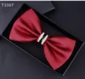 Farfalla Uomo Rossa con Strass per Matrimonio Affari Formale Dettaglio Primo Piano - Rosso
