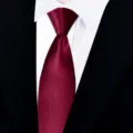 Cravatta con cravatta da uomo formale d'affari bordeaux 8 cm cravatta classica in tinta unita - Y8706 Rosso vino superficie liscia