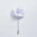 Weißer Stoff Kamelie Anstecknadel Brosche elegante Blumen Anzug Accessoire Hochzeit - Weiß