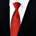 Cravatta con cerniera rossa per uomo abbigliamento formale da affari larghezza 8cm tinta unita - Y8707 Rosso brillante superficie liscia