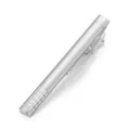 Men's silver-colored tie clip with grid pattern, elegant business formal suit accessory detail - Z1111