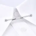 Silberner Metall Kragennadel Detail, elegante Hemdkragen Stange Zubehör Herren. - Silber