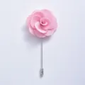 Pink fabric camellia lapel pin elegant wedding brooch flower accessory for men women - Pink