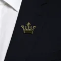 Men vintage bronze crown lapel pin brooch suit accessory fashion wedding badge jewelry - Crown / Bronze