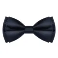 Herren formeller doppellagiger Satin Fliege klassische einfarbige Hochzeit Halsbekleidung - Schwarz