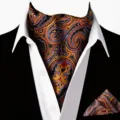 Heren paisley patroon krawat en zakdoek set retro formele pak ascot das stijlvolle accessoire - D2X9023