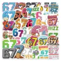 54 Stk. 67 Internet-Slang Cartoon Graffiti Aufkleber, wasserdichte Vinyl Sticker Koffer. - 54 Stk. Packung