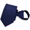 Navy blue zipper tie 6cm narrow Korean style men groom wedding easy lazy necktie stylish - Y6202 (Deep Blue)