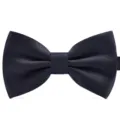 Noeud papillon noir pour homme couleur unie double couche plat style costume mariage formel - Noir