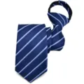 Corbata de Rayas Azules con Cremallera 6cm Estrecha Prematada Boda Negocios Formal. - Y6220 (Azul Oscuro Rayas Finas)