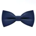 Nœud Papillon Bleu Marine Homme Classique Uni Double Couche Forme Plate Pour Costume - Bleu foncé